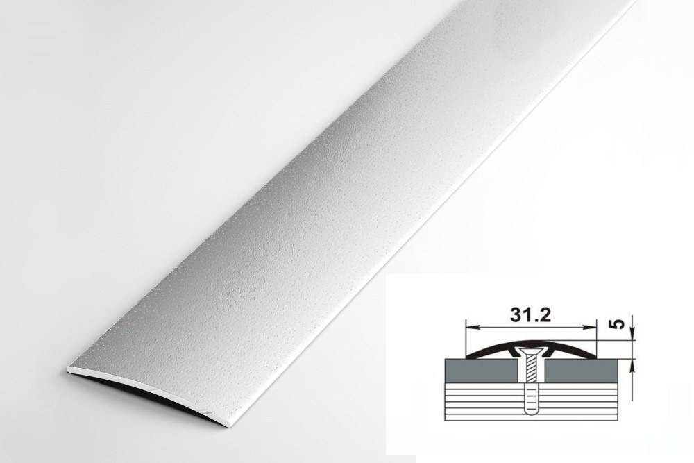 ПС 04-2.900.16 Порог одноуровневый 5х31,2 мм, алюминий окрашенный, цвет белый, длина 900 мм
