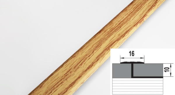 ПК 15.2500.084 Профиль окантовочный, алюминий окрашенный, цвет дуб универсал, длина 2500 мм