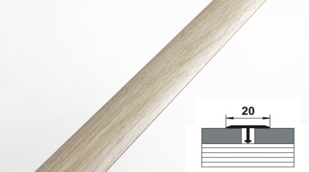 ЛС 10.2700.24020 Т-образный профиль 20х8,5 мм, алюминий лам, цвет дуб шервуд северный, длина 2700 мм