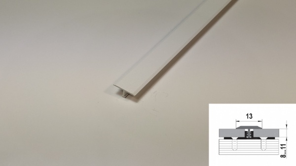 ПС 09.2700.16 Т-образный профиль 13 мм, алюминий окрашенный, цвет белый, длина 2700 мм