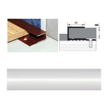 ПК 05.2700.01л Профиль для ламината до 8 мм, алюминий анодированный, цвет серебро, длина 2700 мм