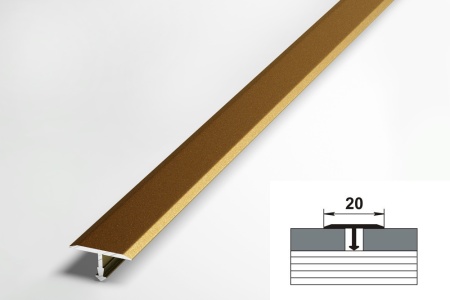 ЛС 10.2700.04 Т-образный профиль 20х8,5 мм, алюминий окрашенный, цвет бронза, длина 2700 мм