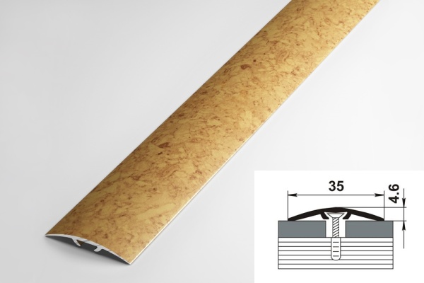 ПС 04-3.900.086 Порог одноуровневый 4,8х35 мм, алюминий окрашенный, цвет пробка, длина 900 мм