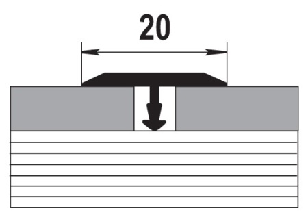 ЛС 10.2700.24030 Т-образный профиль 20х8,5 мм, алюм лам, цвет дуб французский темный, длина 2700 мм