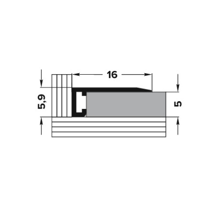 Апл 01.2700.15 Антиплинтус 5,9х16 мм, алюминий окрашенный, цвет чёрный, длина 2700 мм