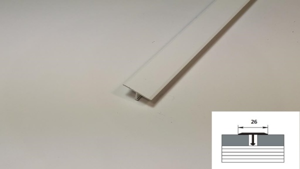 ПС 11.2700.16 Т-образный профиль 26 мм, алюминий окрашенный, цвет белый, длина 2700 мм