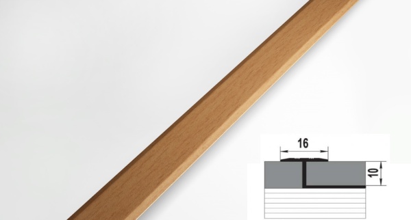 ПК 15.2500.083 Профиль окантовочный, алюминий окрашенный, цвет бук, длина 2500 мм