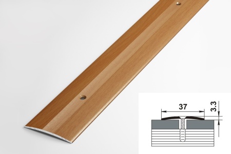 ПС 03.900.083 Порог одноуровневый 3,3х37 мм, алюминий окрашенный, цвет бук, длина 900 мм