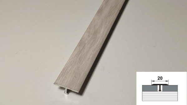 ЛС 10.2700.24801 Т-образный профиль 20х8,5 мм, алюминированный ламинир, цвет дуб рене, длина 2700 мм