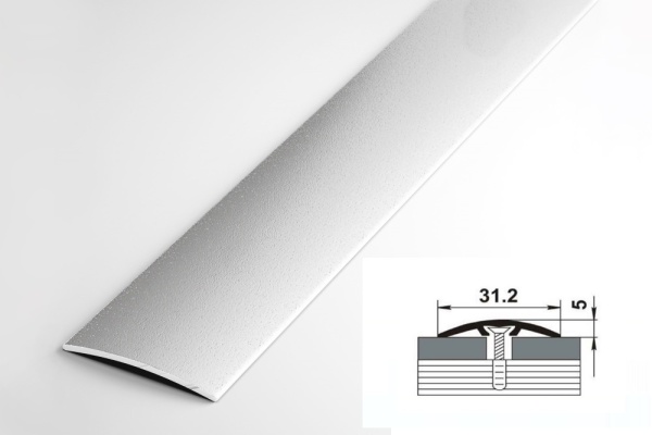 ПС 04-2.900.16 Порог одноуровневый 5х31,2 мм, алюминий окрашенный, цвет белый, длина 900 мм