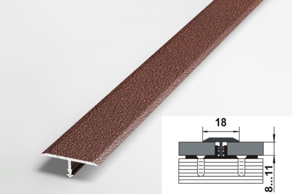 ПС 10.2500.06 Т-образный профиль 20 мм, алюминий окрашенный, цвет медь антик, длина 2500 мм