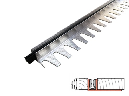 ПС 09-2.2700.001 Защёлка для Т-образных профилей, H = 9-12 мм, алюминий натуральный, длина 2700 мм