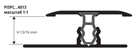 PISPC 13W 4013 Профиль SOL 40P H=13/16мм, алюминий ламинированный, цвет тик Индонезия, длина 2700 мм